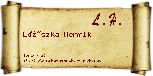 Lászka Henrik névjegykártya